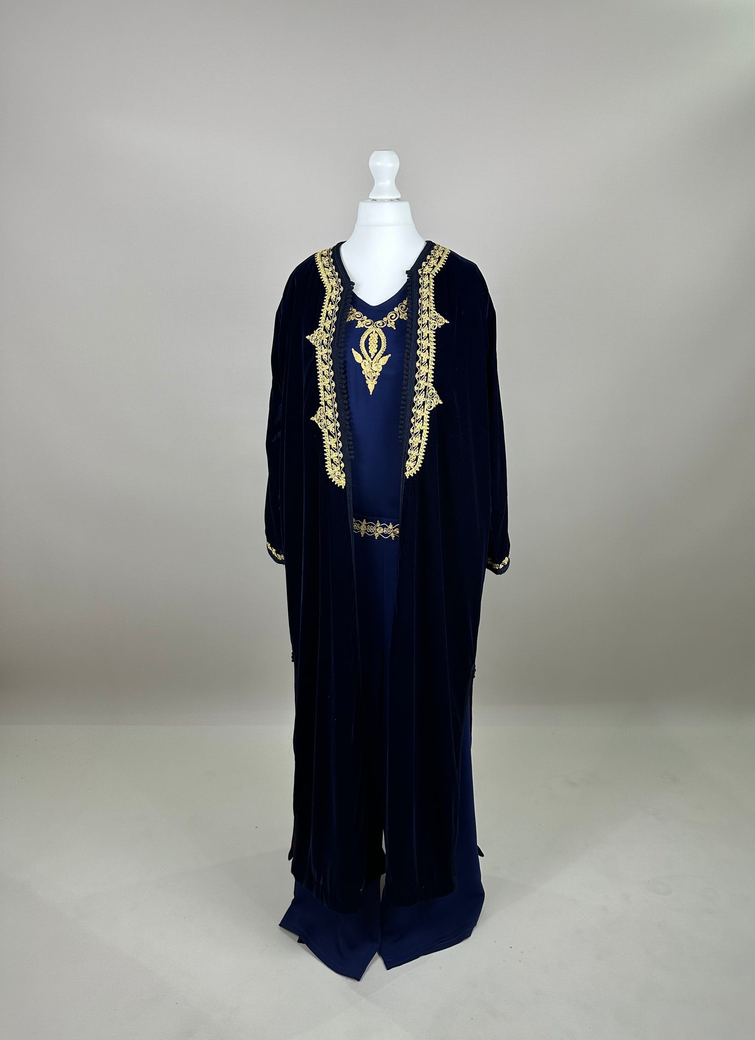 Dark Blue Velvet Kimono