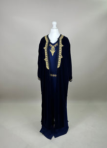 Dark Blue Velvet Kimono
