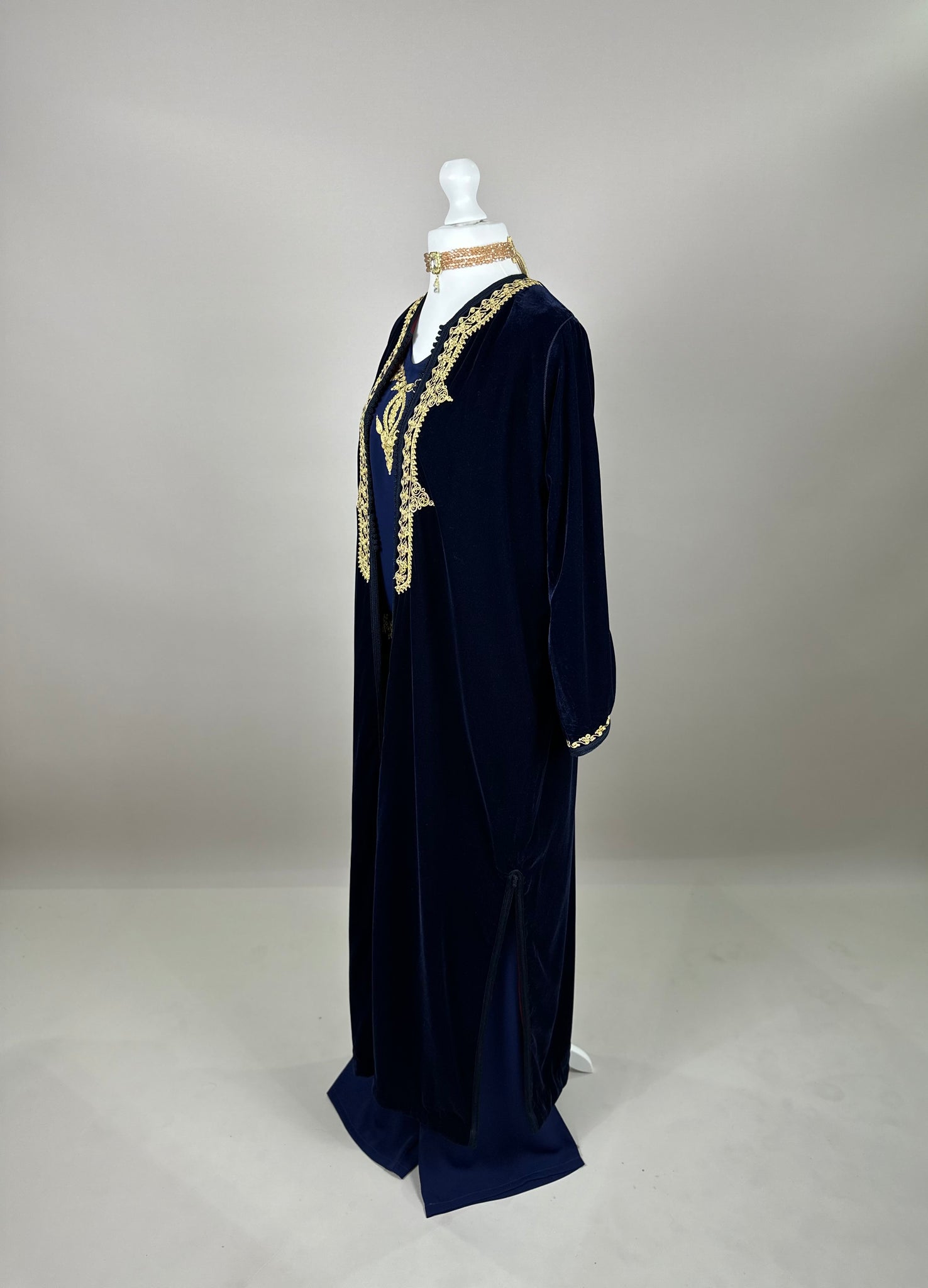 Dark Blue Velvet Kimono