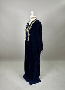Dark Blue Velvet Kimono