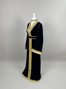 Dark Blue Velvet Kaftan