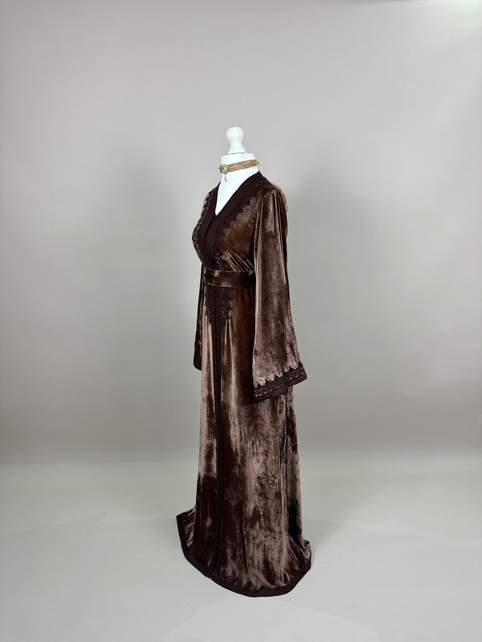 Brown Velvet Kaftan