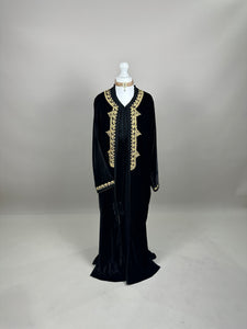 Black Kimono with nude pink interior