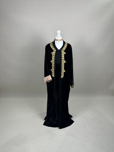 Black Kimono with nude pink interior