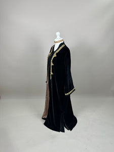 Black Kimono with nude pink interior