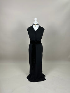 Black Kimono with nude pink interior